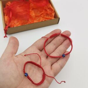 Set 2 brățări roșii pentru bebe și mami Horus albastru