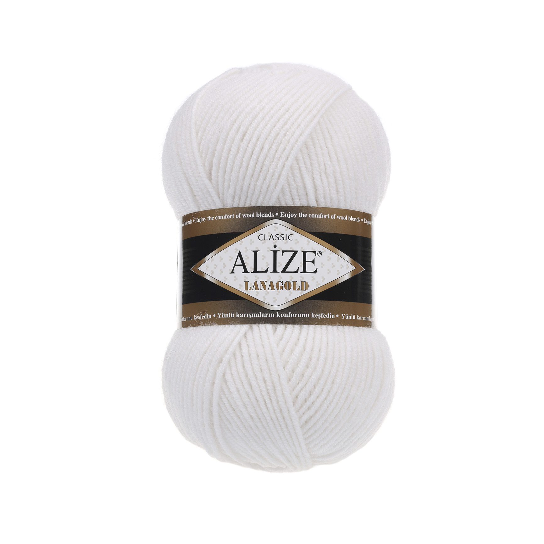 LanaGold Alize fir lana si acril alb 55