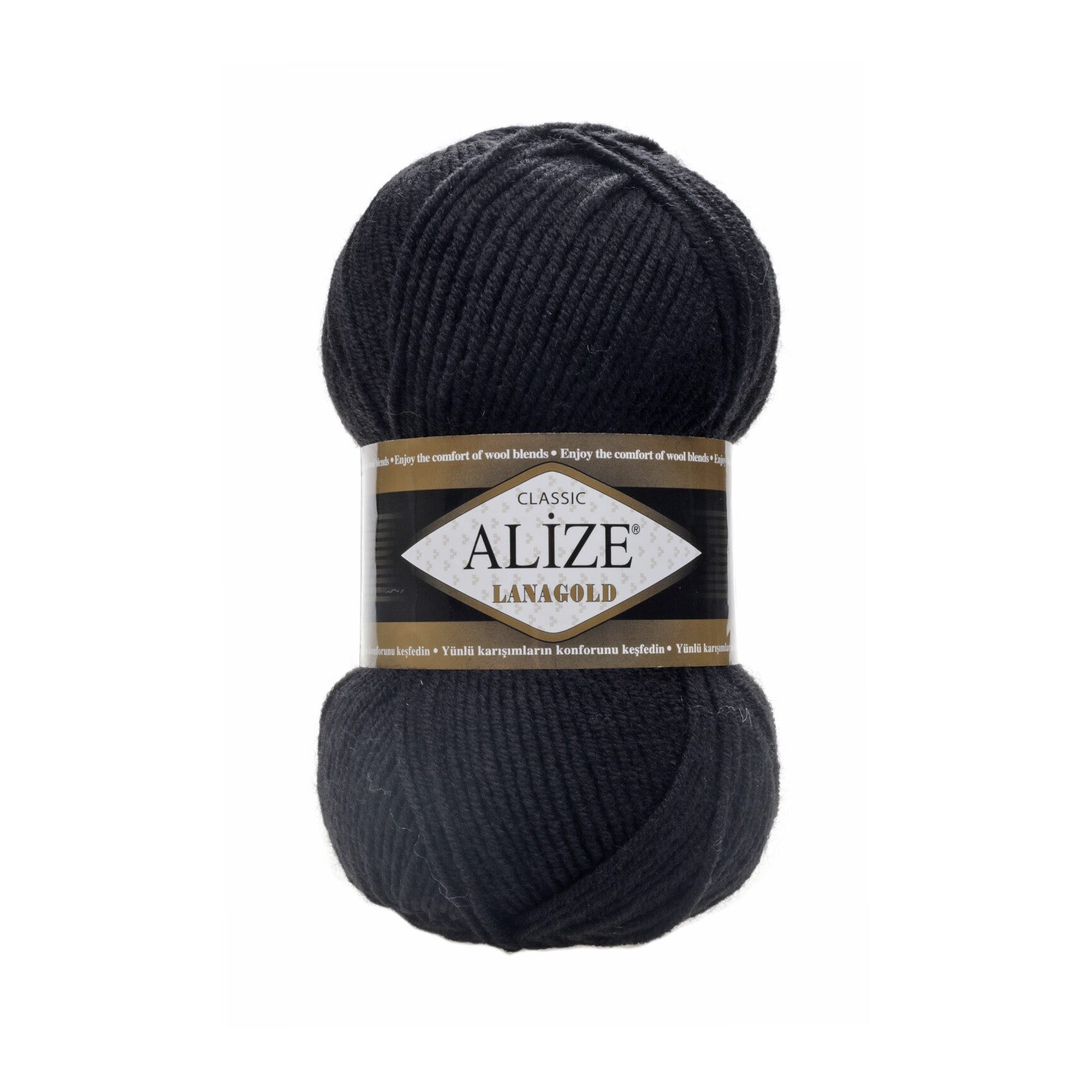 LanaGold Alize fir lana si acril negru 60