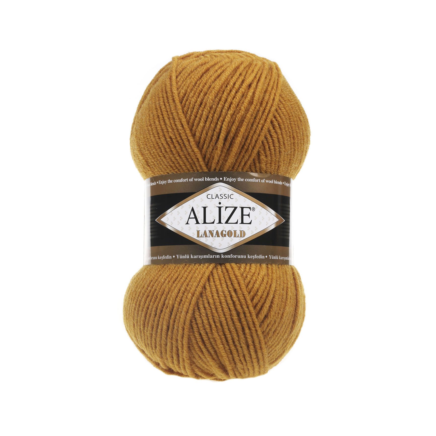 LanaGold Alize fir lana si acril galben mustar 645