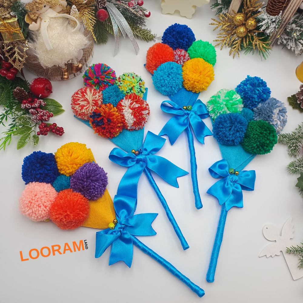 Sorcova vesela handmade cu ciucuri clopotei si nume - pe comanda(6)