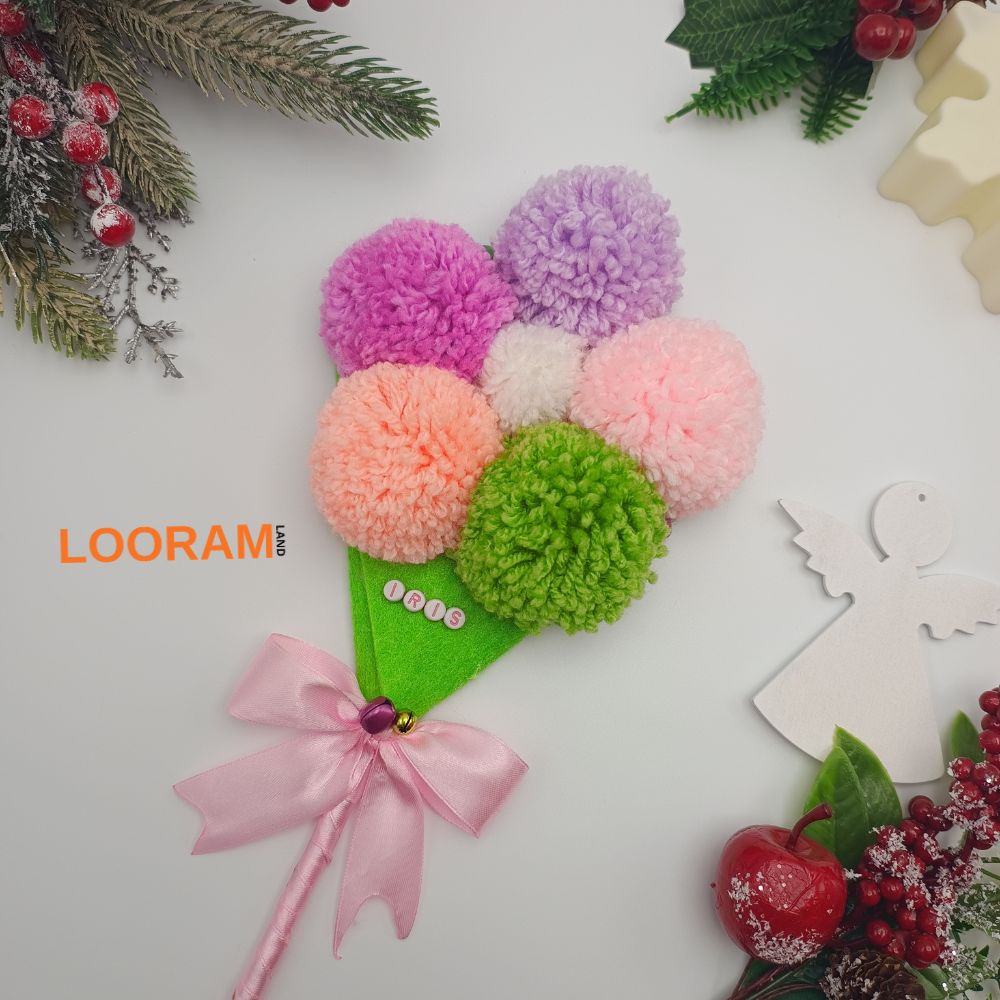 Sorcova vesela handmade cu ciucuri clopotei si nume - pe comanda(8)