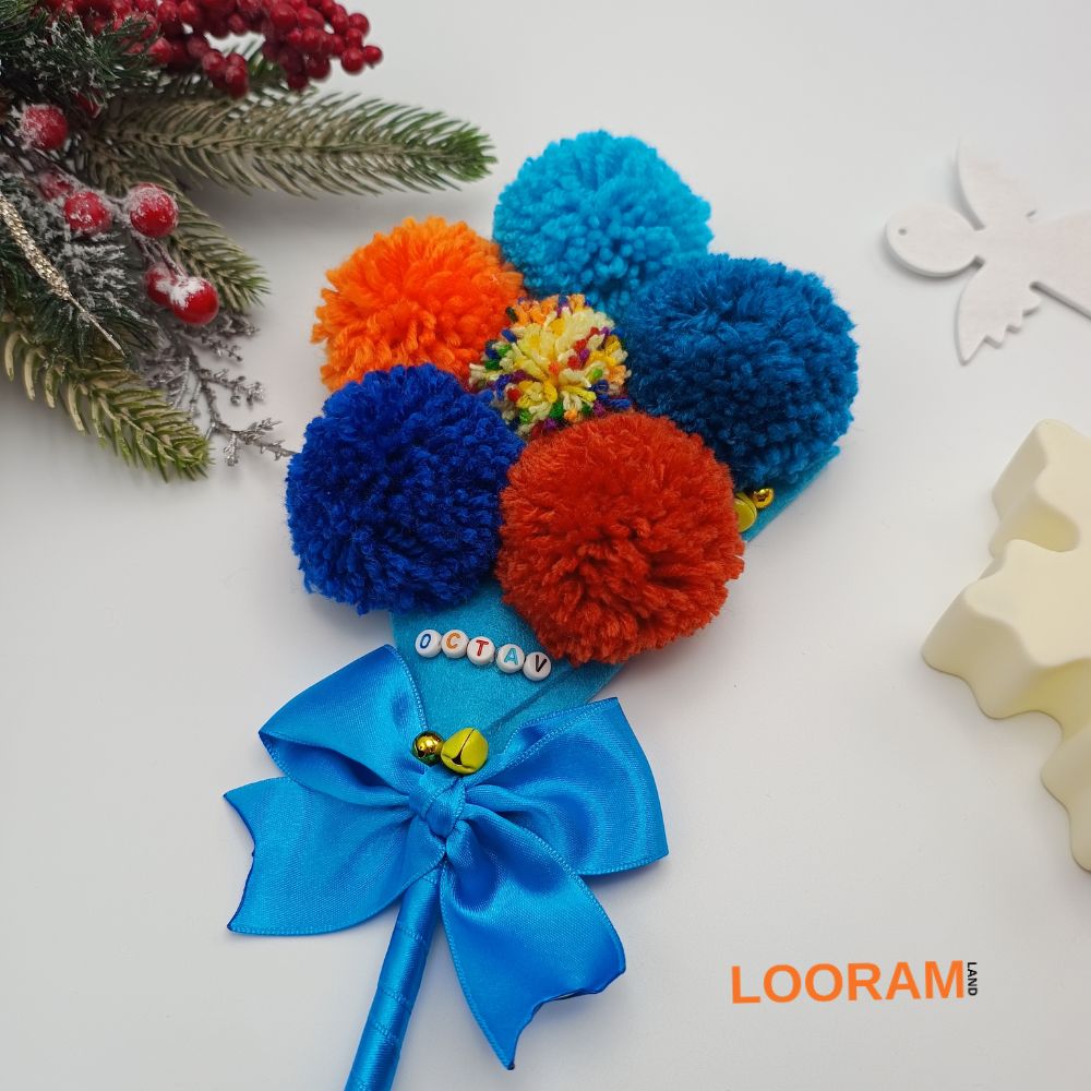 Sorcova vesela handmade cu ciucuri clopotei si nume - pe comanda(9)