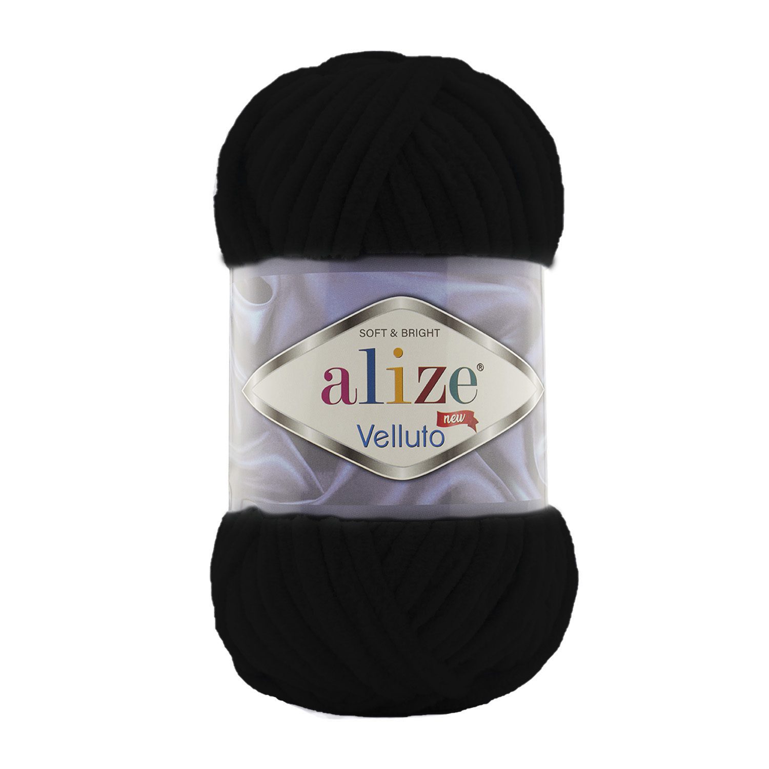 Velluto Alize fir pufos catifea negru 60