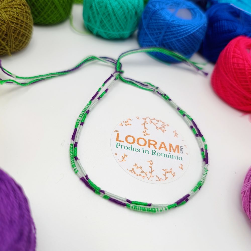 Set 2 brățari din ață colorată subțire multicoloră SET 1 - pe comandă