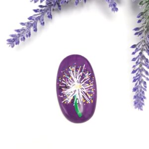 Brosa handmade pictata martisor Papadie mov - martisor handmade