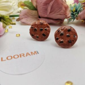 Cercei handmade lucrati manual - biscuiti cu ciocolata - cookies