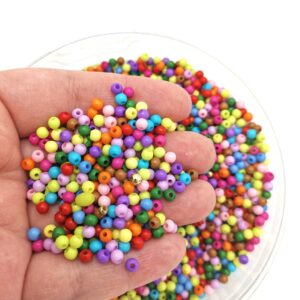 Margele plastic rotunde multicolore cod M5 4 mm