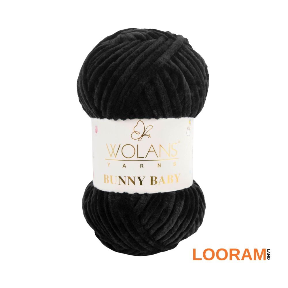 Bunny Baby Wolans fir pufos catifea NEGRU 10
