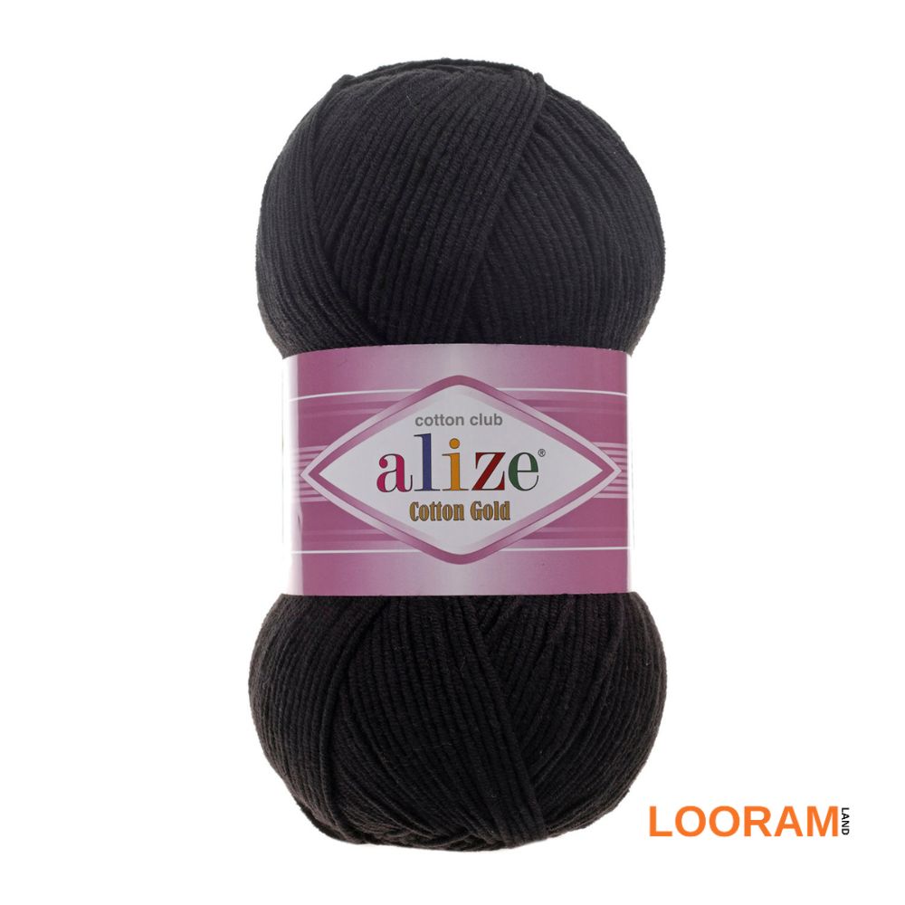 Cotton Gold Alize mix bumbac și acril NEGRU 60